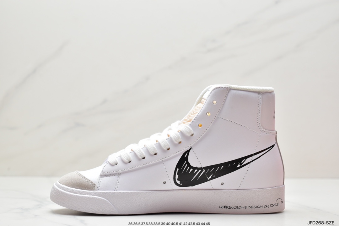 170 Nike Blazer MID 77 Vntg开拓者涂鸦高帮板鞋CW7580-101