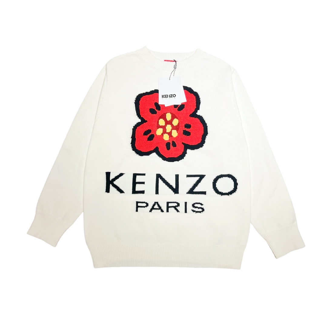 KENZO Ropa Sudaderas Universal para hombres y mujeres Cachemira Algodón bruto azul Lana Colección primavera – verano Casual