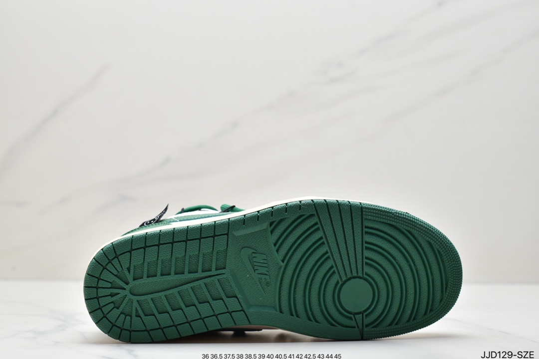 130 Nike Air Jordan 1 Low”Beige/Green/Happy Smile” 米白深绿微笑绑绳DC0774-850