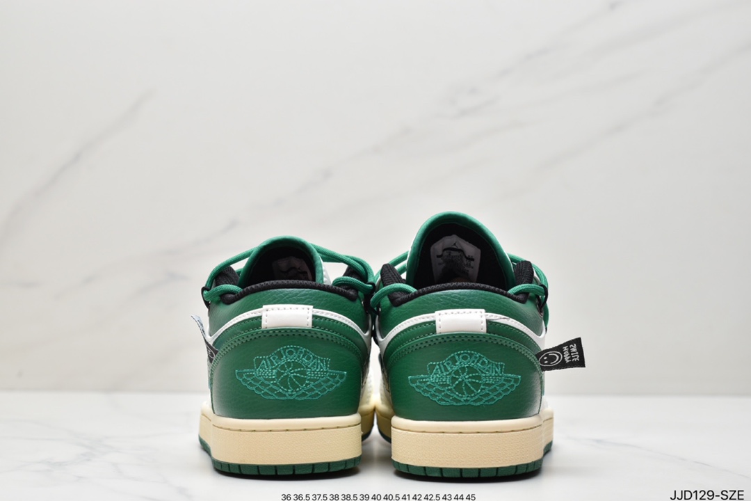 130 Nike Air Jordan 1 Low”Beige/Green/Happy Smile” 米白深绿微笑绑绳DC0774-850