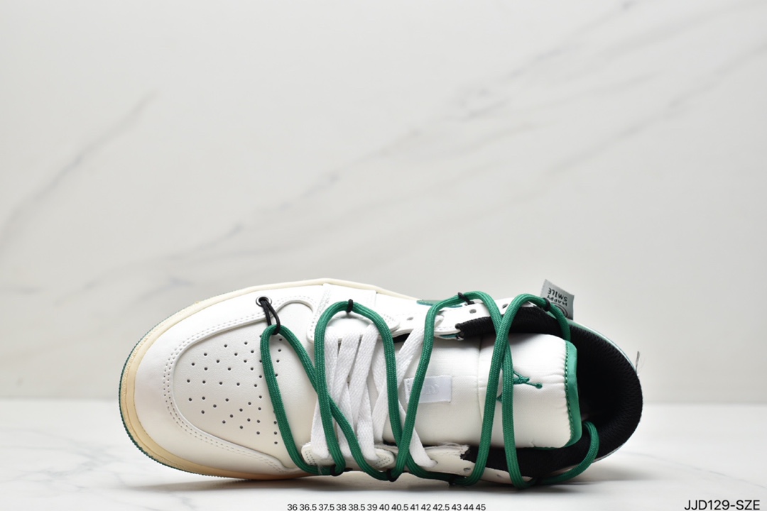 130 Nike Air Jordan 1 Low”Beige/Green/Happy Smile” 米白深绿微笑绑绳DC0774-850