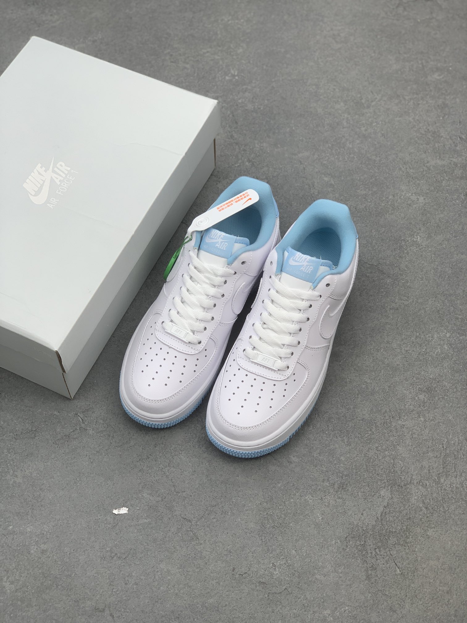 Nike Air Force 1 Low White/Blue Casual Sneakers - Style CD6915-103 9 i1661193044 1745 7