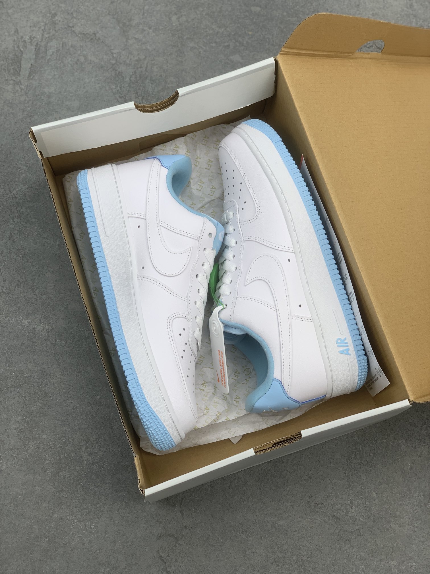 Nike Air Force 1 Low White/Blue Casual Sneakers - Style CD6915-103 10 i1661193044 2141 8