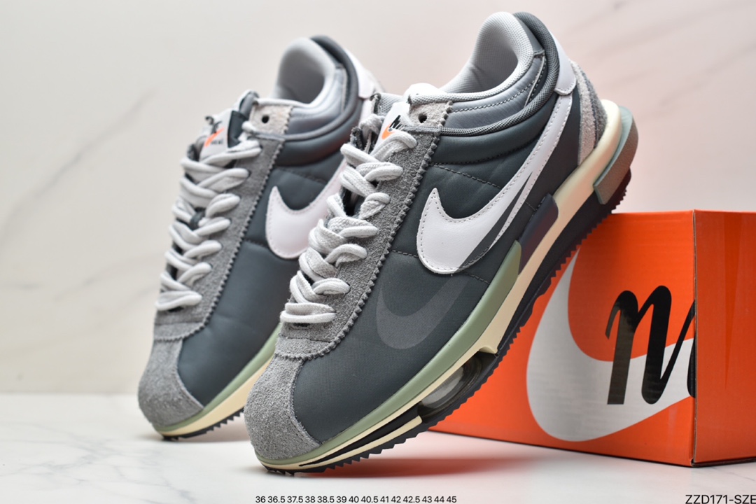 250 SACAI x Nike Cortez 4.0 联名解构复古潮流阿甘鞋 DQ0581-001