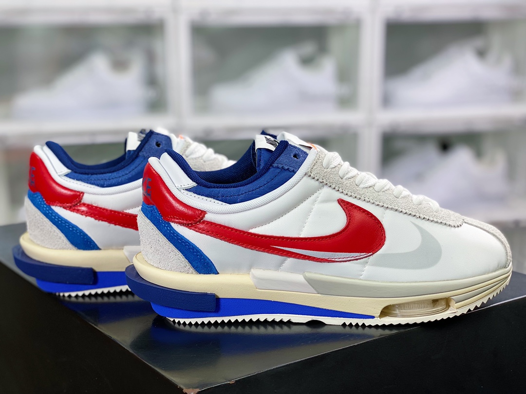 260 Sacai x Air Zoom Cortez SP 4.0”OG Royal Fuchsia”4.0系列改良阿甘低帮解构厚底老爹风休闲运动慢跑鞋DQ0581-100
