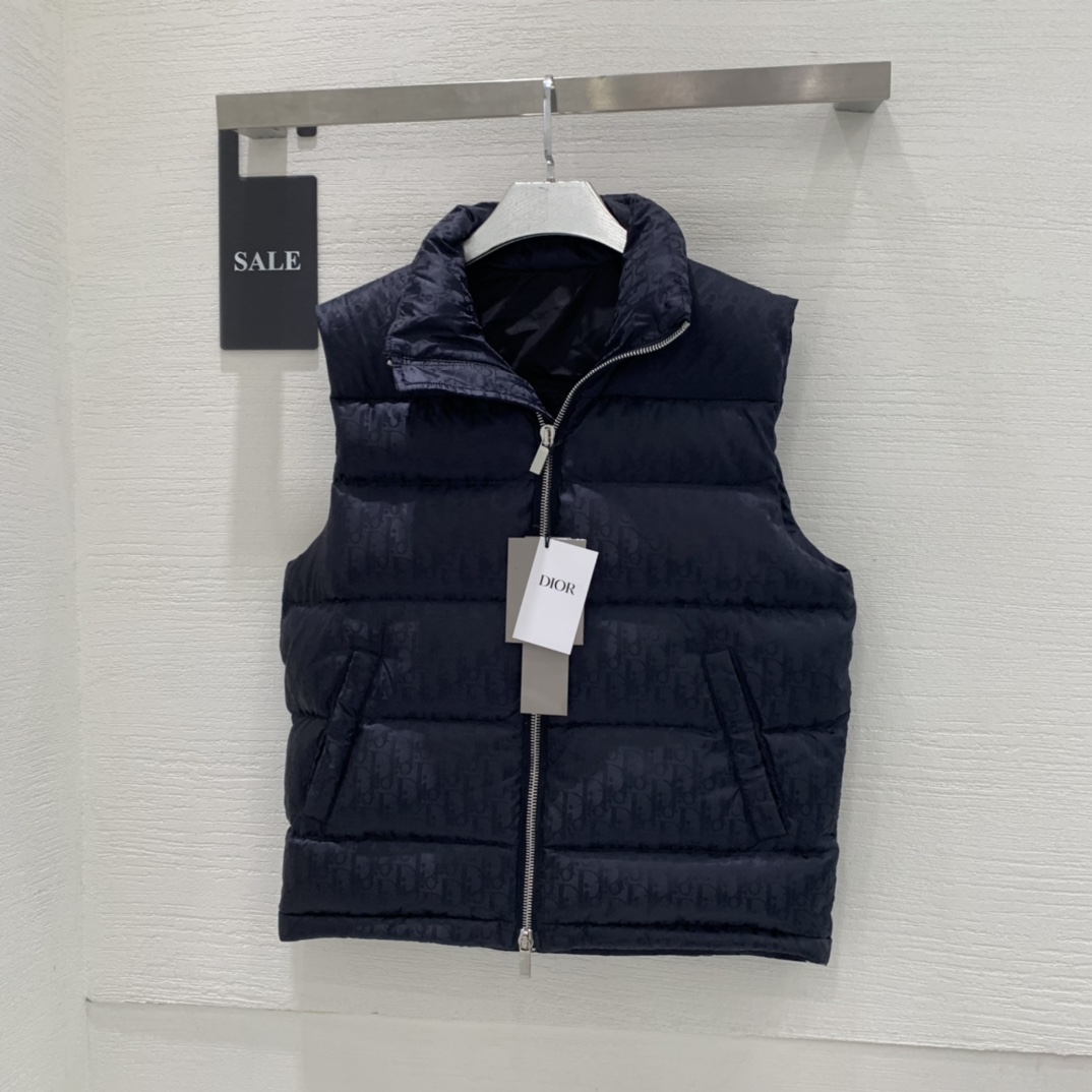 Dior Kleding Bontmantel Vest Wit Polyester Witte eend naar beneden Wintercollectie