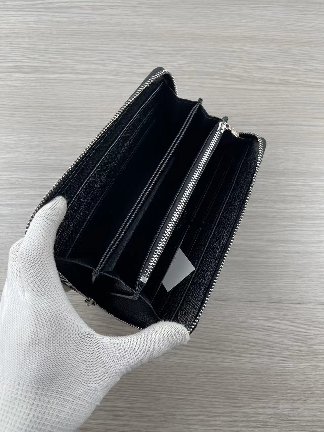 Leather wallet with contents