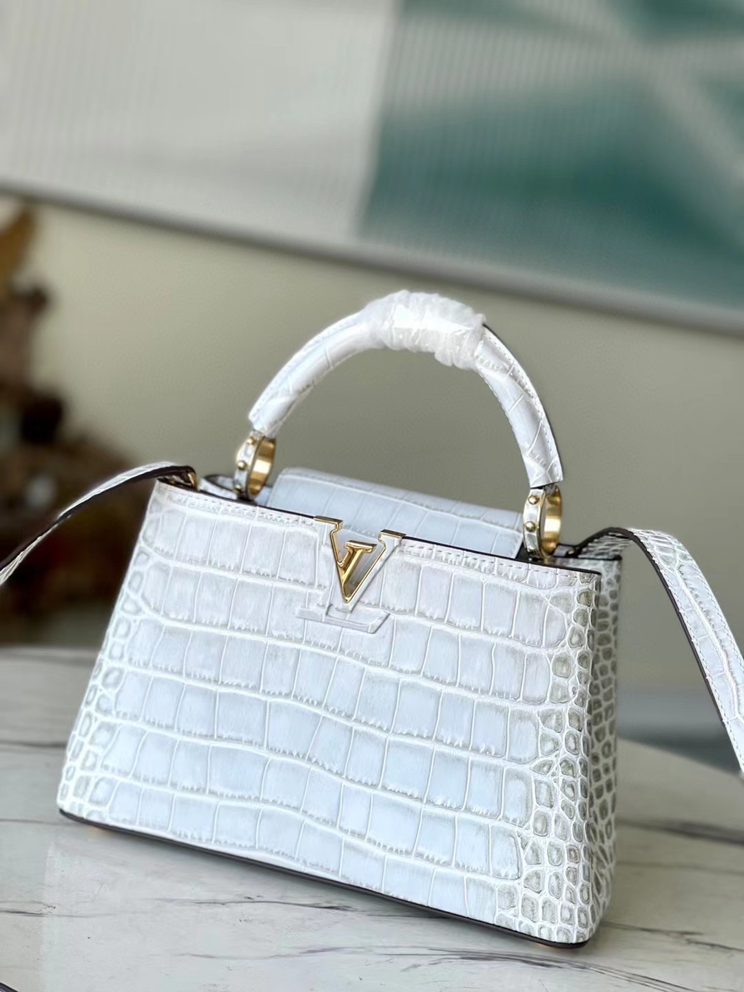 US Sale
 Louis Vuitton LV Capucines Bags Handbags Crocodile Leather Goat Skin Sheepskin Vintage N93163