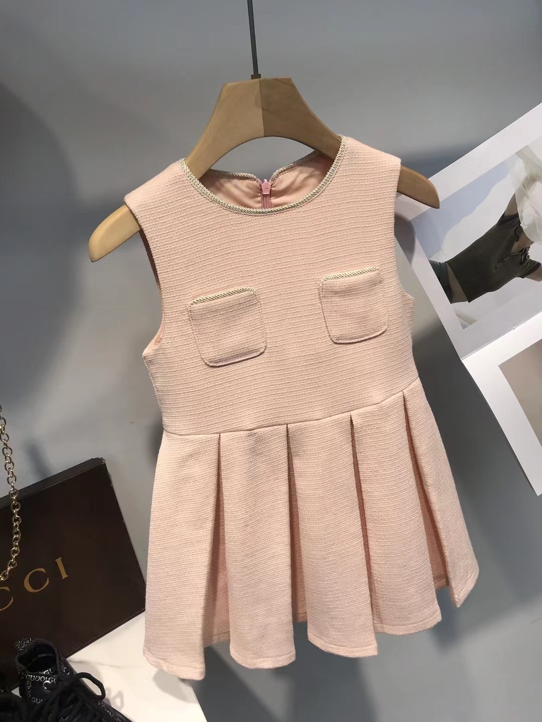 “New Pink Princess Dress in CD Family Collection, 100-150 cm, Sleeveless Vests Included” - 图片 5