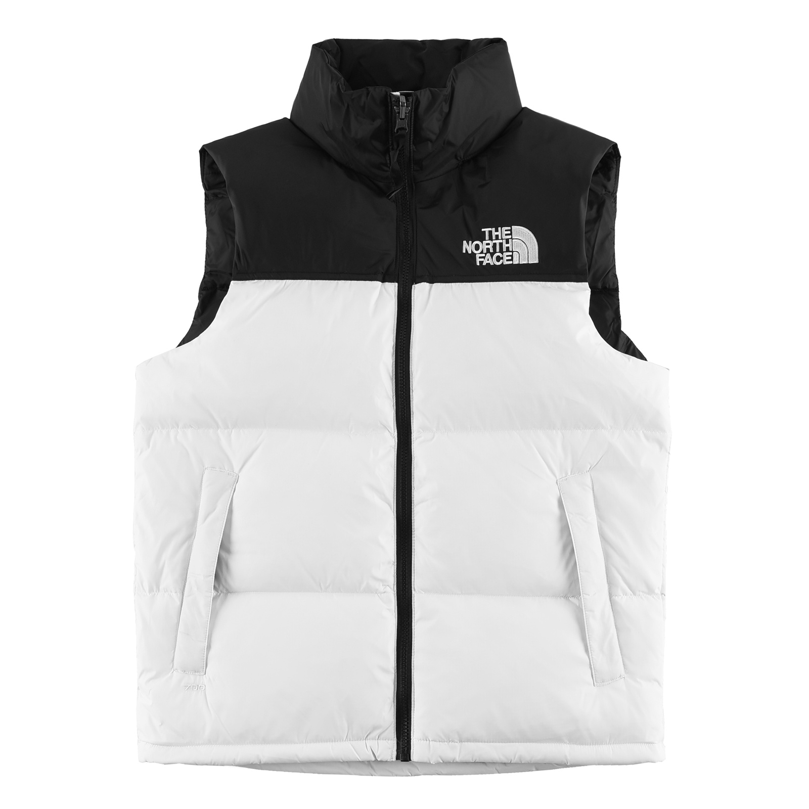 The North Face Clothing Waistcoat White Embroidery Unisex Duck Down