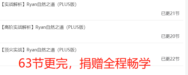 【更完】【首发】【29.9[红包]·S1036Ryan自然之道（PLUS版）】