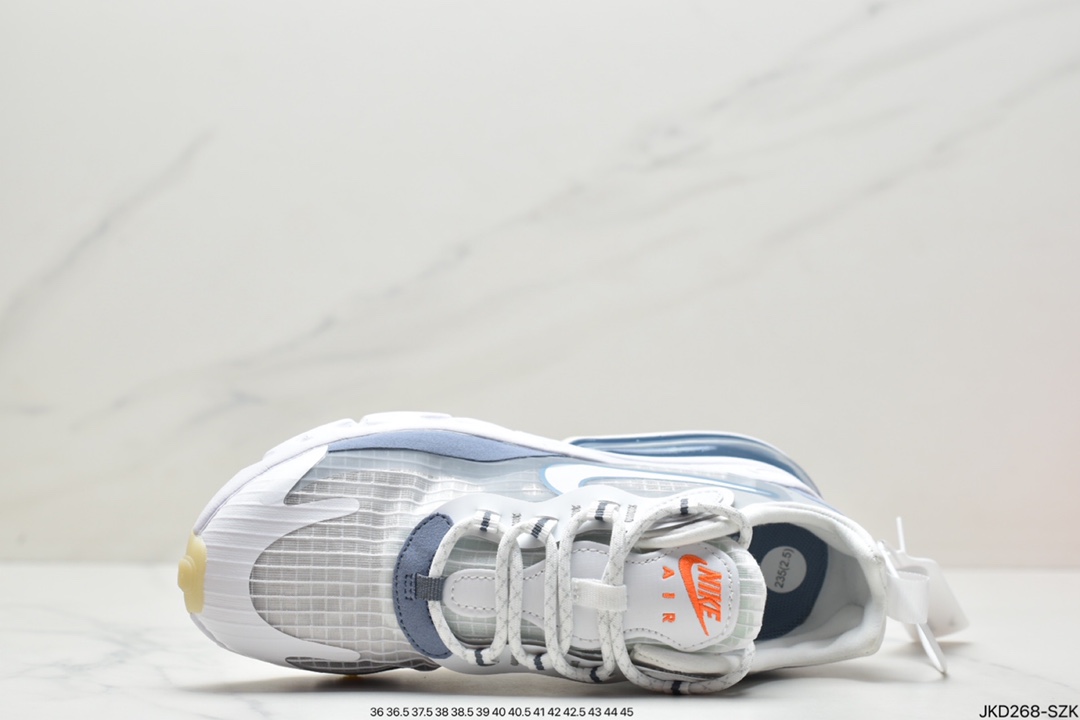 Nike Wmns Air Max 270 React ”White/Light Blue”270瑞亚赛车系列后半掌气垫DD8498-161 Nike Wmns Air Max 270 React ”White/Light Blue”270瑞亚赛车系列后半掌气垫DD8498-161