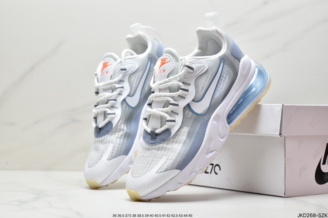 Nike Wmns Air Max 270 React ”White/Light Blue”270瑞亚赛车系列后半掌气垫DD8498-161 Nike Wmns Air Max 270 React ”White/Light Blue”270瑞亚赛车系列后半掌气垫DD8498-161