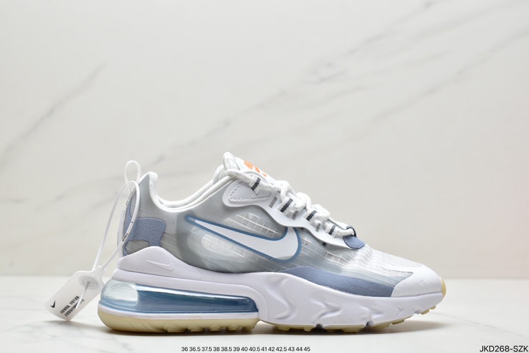 Nike Wmns Air Max 270 React ”White/Light Blue”270瑞亚赛车系列后半掌气垫DD8498-161 Nike Wmns Air Max 270 React ”White/Light Blue”270瑞亚赛车系列后半掌气垫DD8498-161