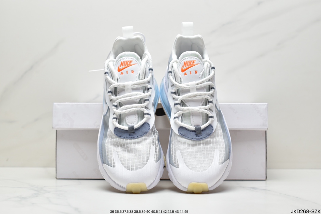 Nike Wmns Air Max 270 React ”White/Light Blue”270瑞亚赛车系列后半掌气垫DD8498-161 Nike Wmns Air Max 270 React ”White/Light Blue”270瑞亚赛车系列后半掌气垫DD8498-161