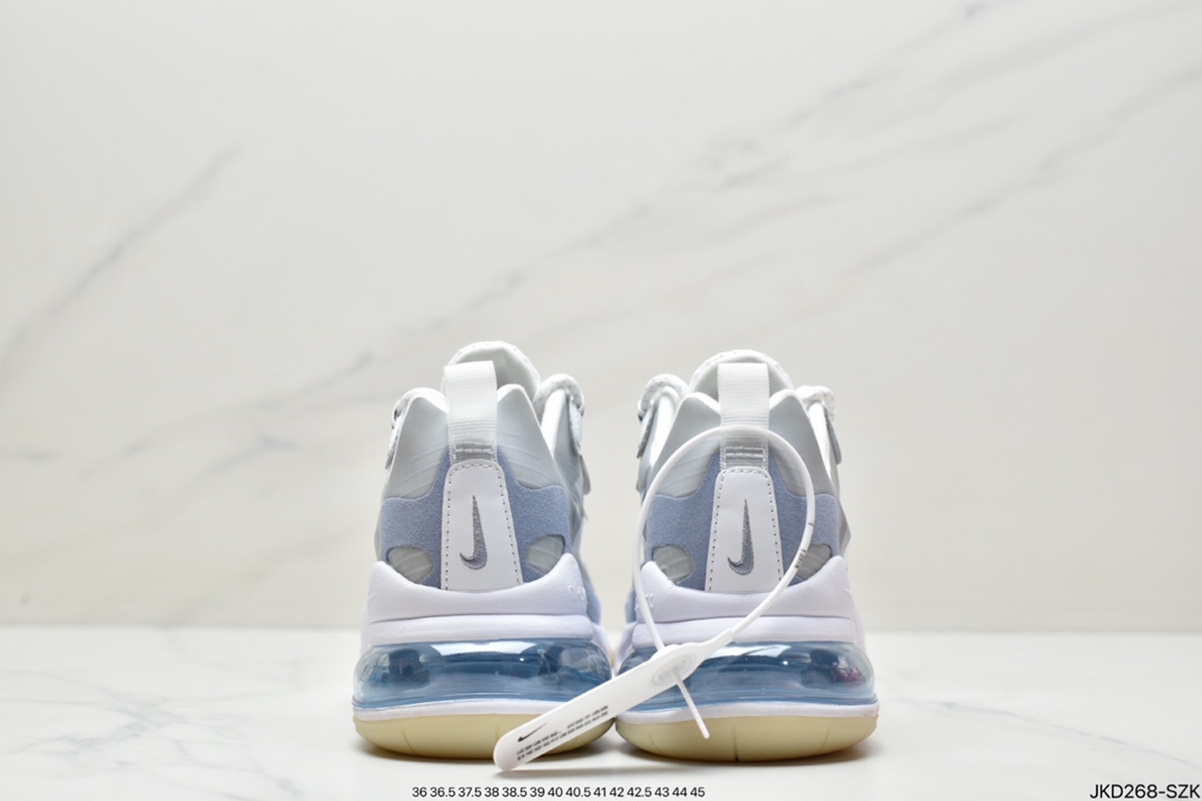 Nike Wmns Air Max 270 React ”White/Light Blue”270瑞亚赛车系列后半掌气垫DD8498-161 Nike Wmns Air Max 270 React ”White/Light Blue”270瑞亚赛车系列后半掌气垫DD8498-161