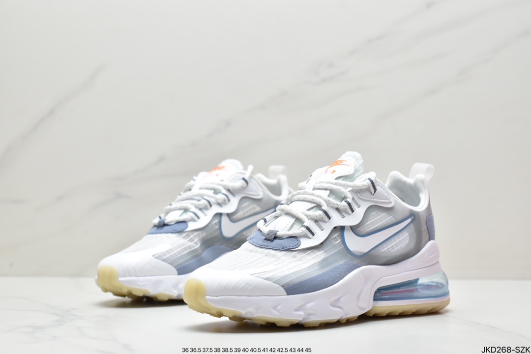 Nike Wmns Air Max 270 React ”White/Light Blue”270瑞亚赛车系列后半掌气垫DD8498-161 Nike Wmns Air Max 270 React ”White/Light Blue”270瑞亚赛车系列后半掌气垫DD8498-161