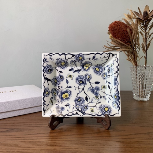 Elegant Floral Bone China Tray - Decorative Serving Dish by Dior 1 Elegant Floral Bone China Tray - Decorative Serving Dish by Dior