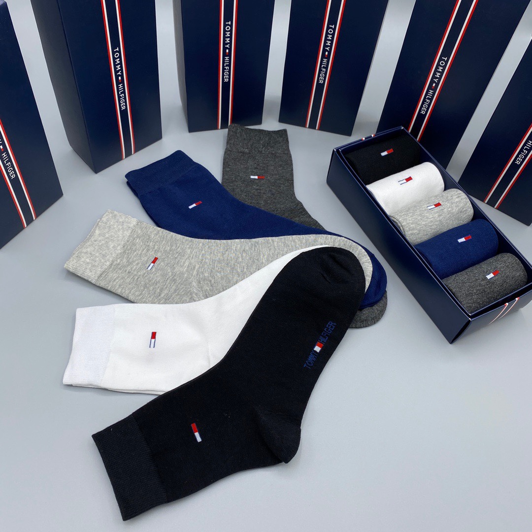 Tommy Hilfiger Men's Mid-Calf Socks, Premium Cotton Blend, 5-Pack 10 i1661311345 5952 8