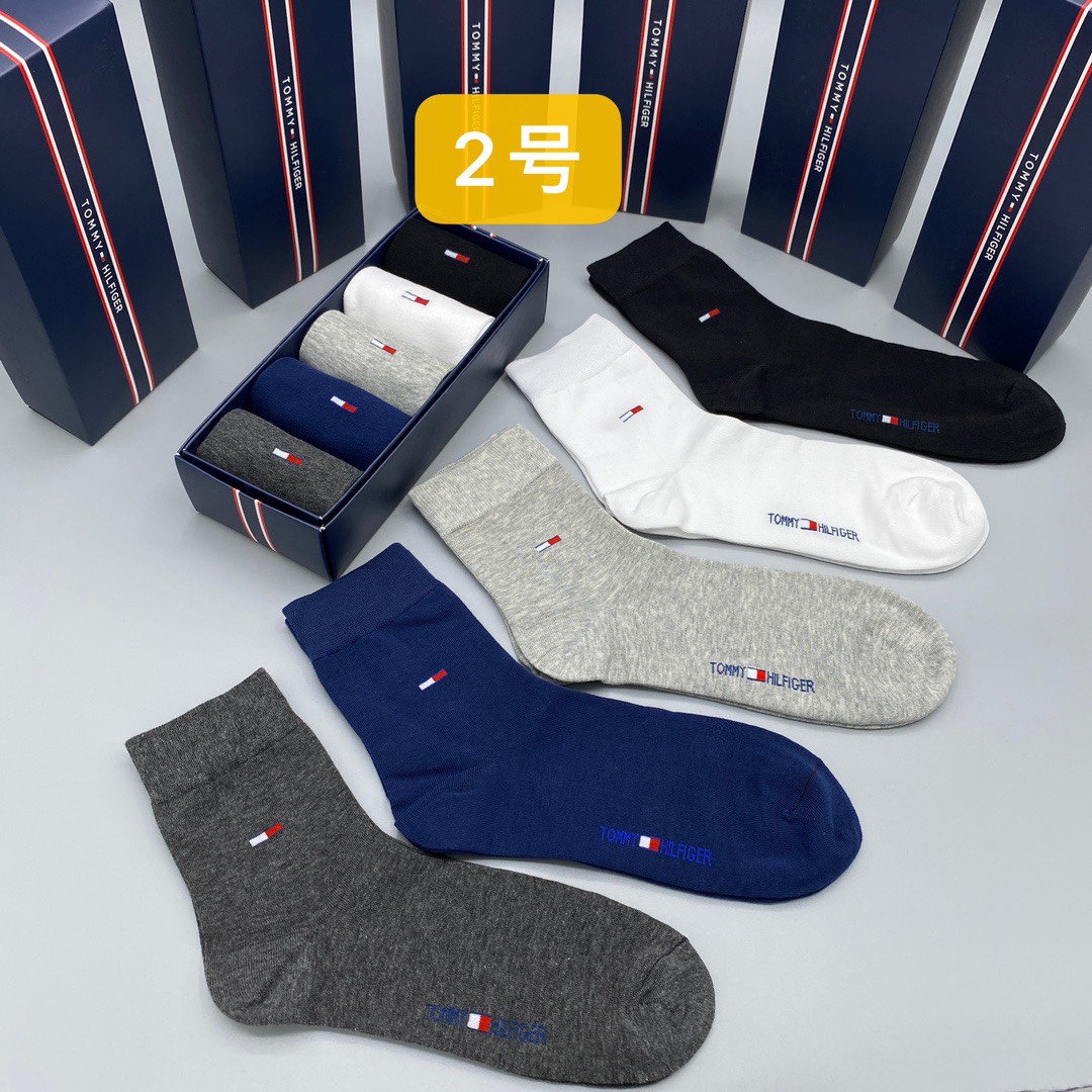 Tommy Hilfiger Men's Mid-Calf Socks, Premium Cotton Blend, 5-Pack 4 i1661311345 6351 2