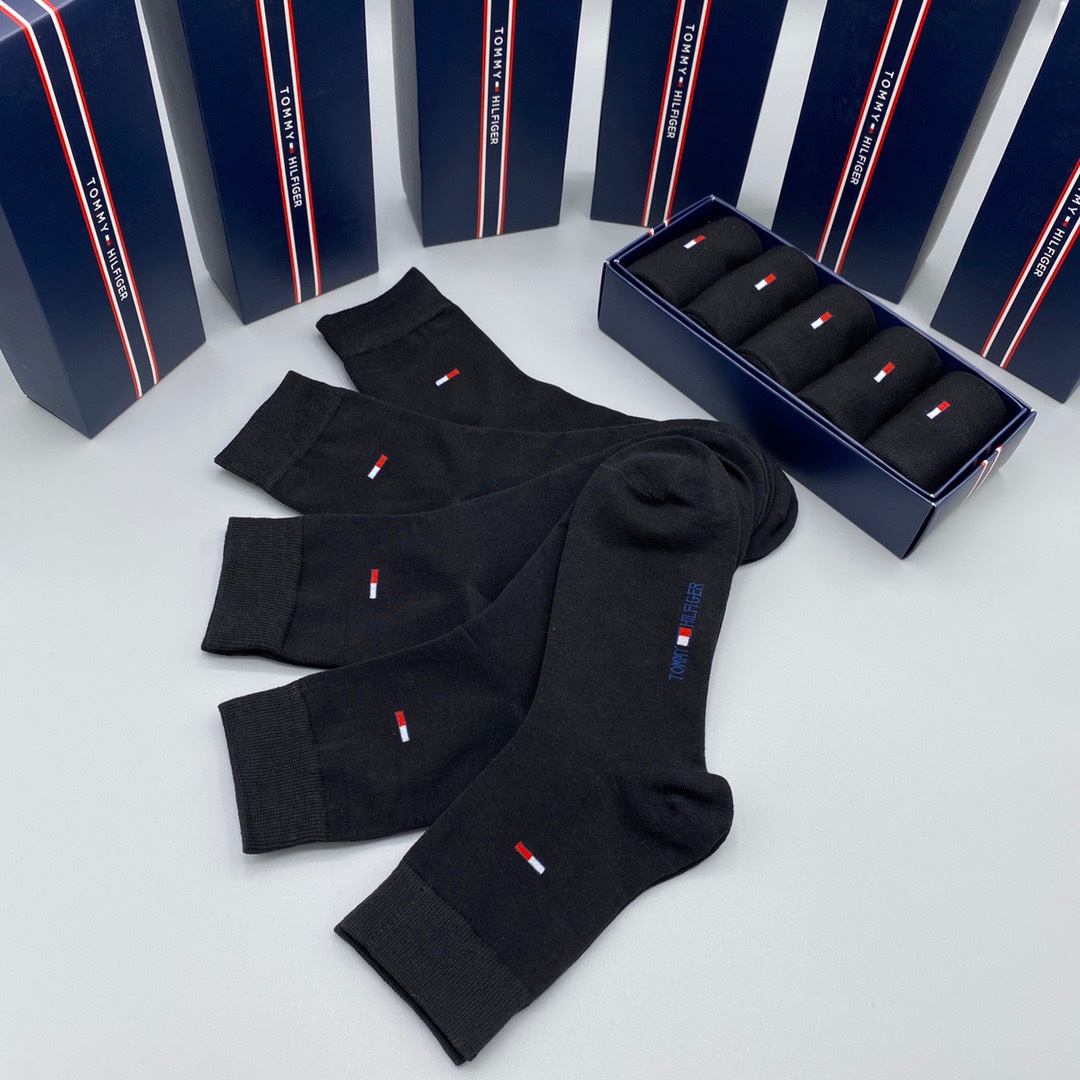Tommy Hilfiger Men's Mid-Calf Socks, Premium Cotton Blend, 5-Pack 7 i1661311345 6521 5