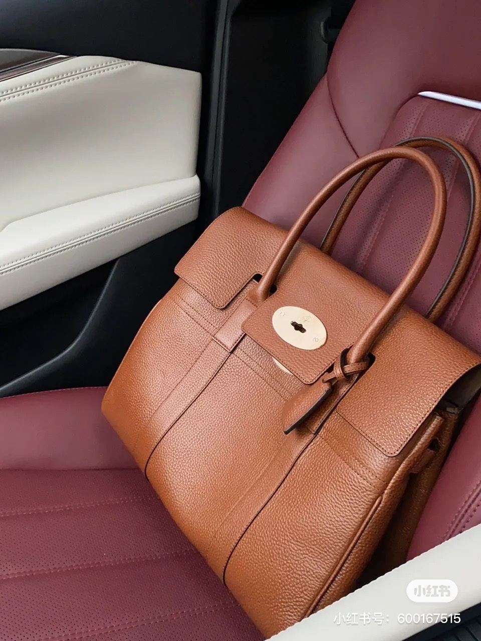 The latest Mulberry# counter classic brown handbag, pebbled pattern