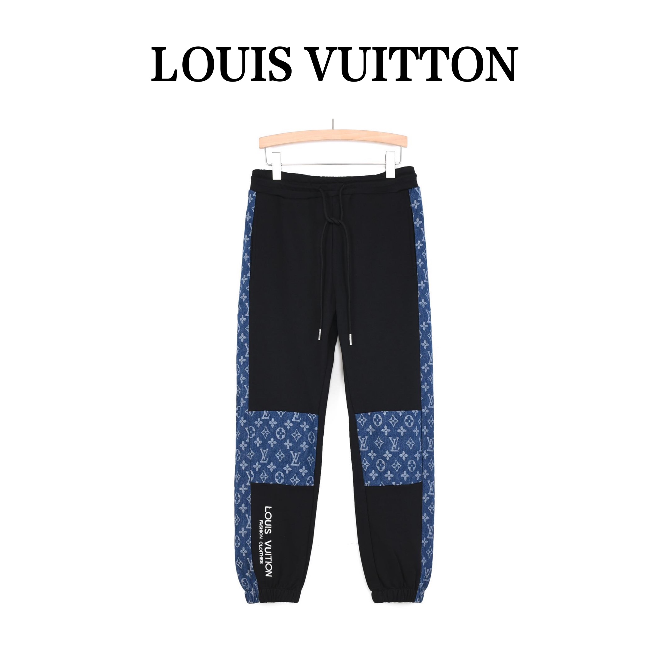 240 LouisVuitton 路易威登 22ss 老花牛仔拼接logo刺绣长裤