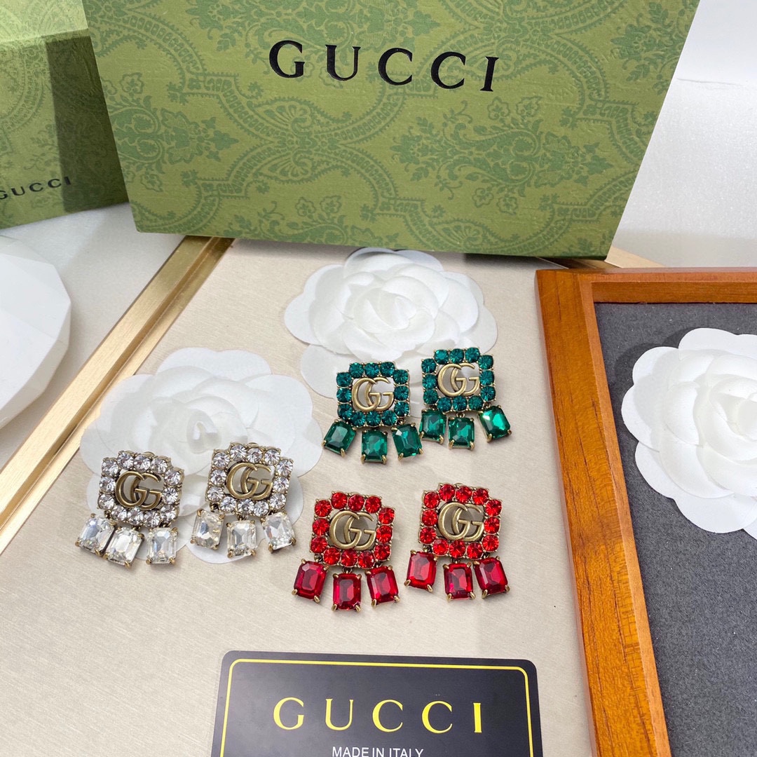 Gucci Jewelry Earring Green Red White