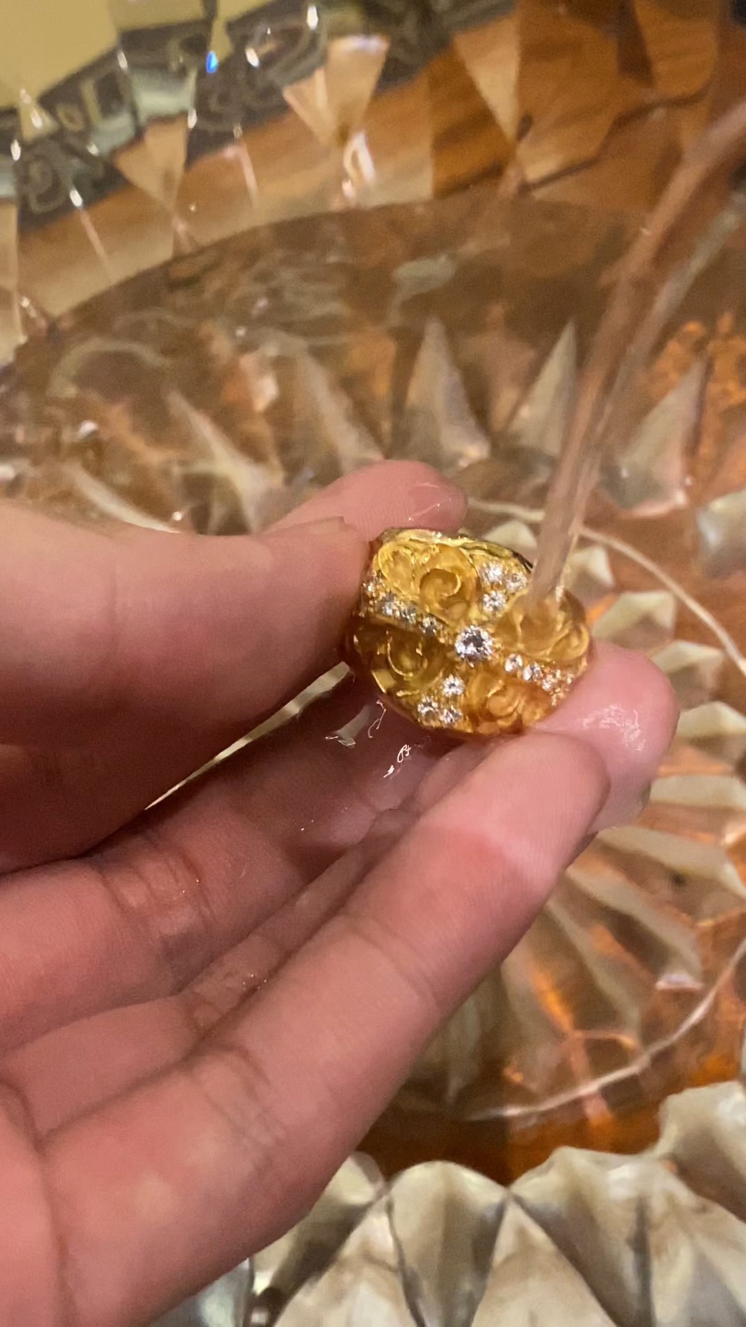 Gold-plated custom with diamond setting