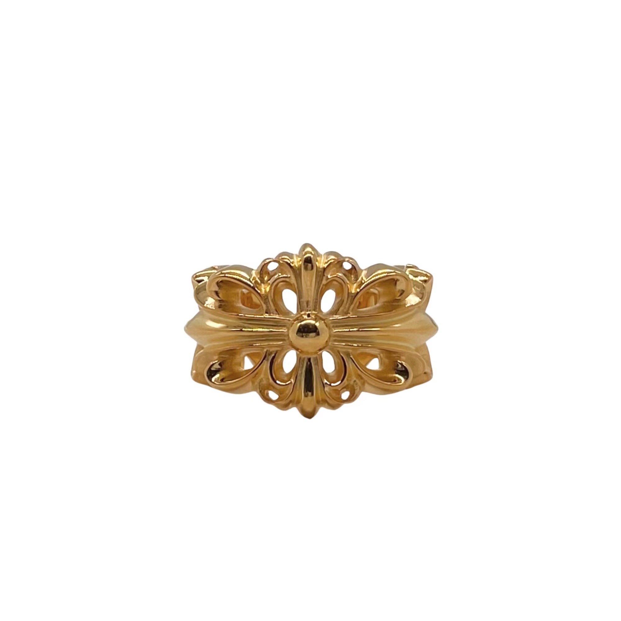 NO:107850,Croxin Iris Ring 22k gold-plated craft hollow cross Iris shape The power and eloquence represent the messenger of love and tomb Forever calls it the three major items of Croxin classics, jewelry fine products, chrome hearts, gold plating19860909克罗心 鸢尾花戒 22k镀金工艺镂空十字鸢尾花造型 力量与雄辩的代表寓意爱的使者和墓葬Forever称之为克罗心经典三大单品,饰品精品,chrome hearts,gold plating,Jewelry