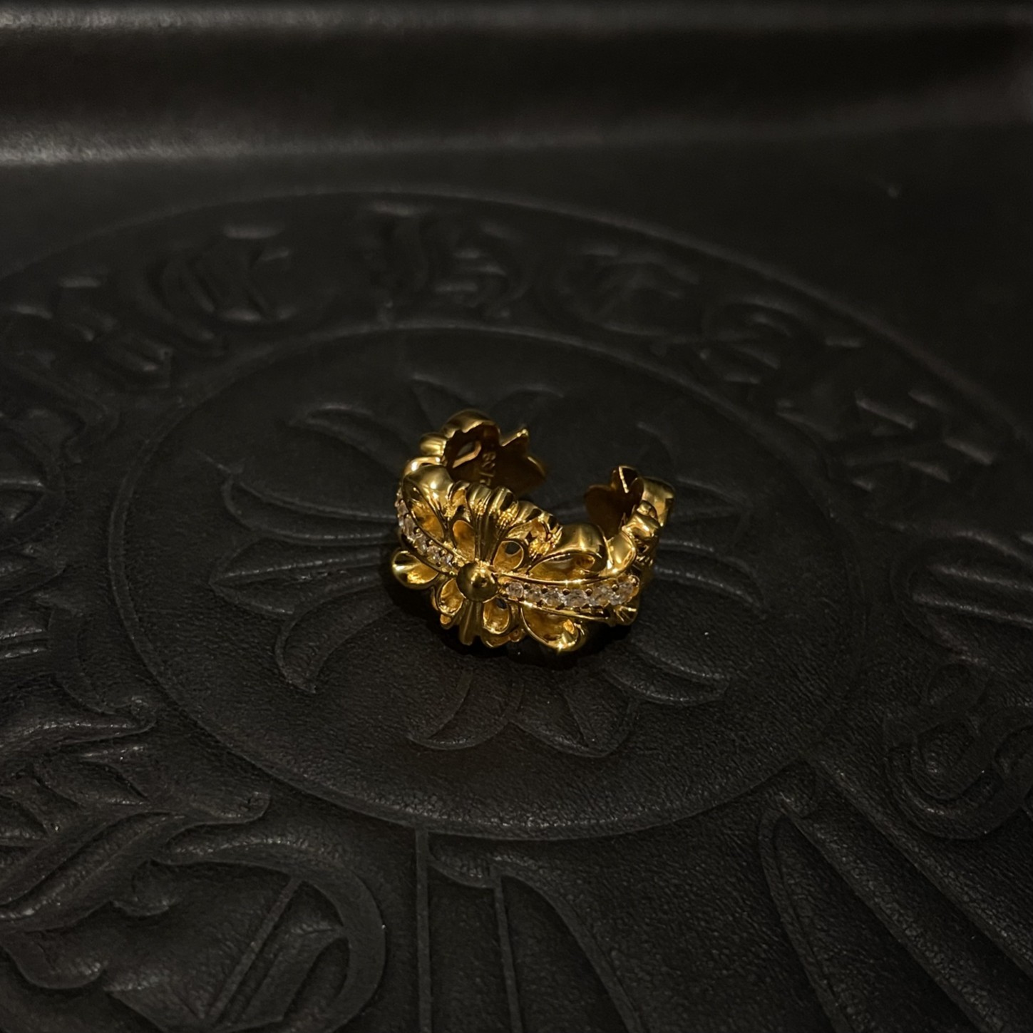 Chrome Hearts 克罗心 22k镀金镶石鸢尾花 7