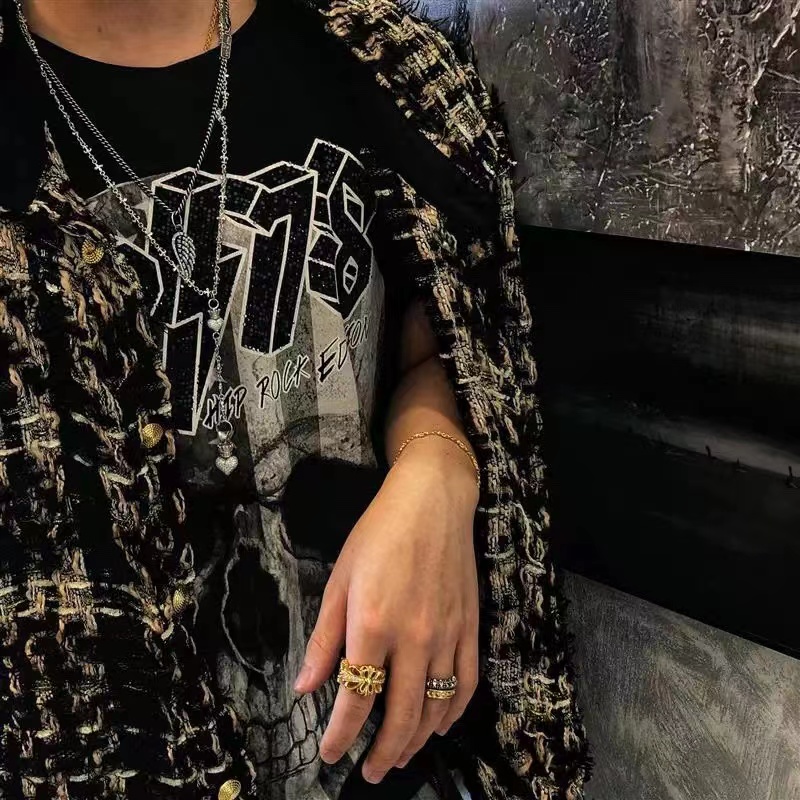 Chrome Hearts 克罗心 22k镀金镶石鸢尾花 8