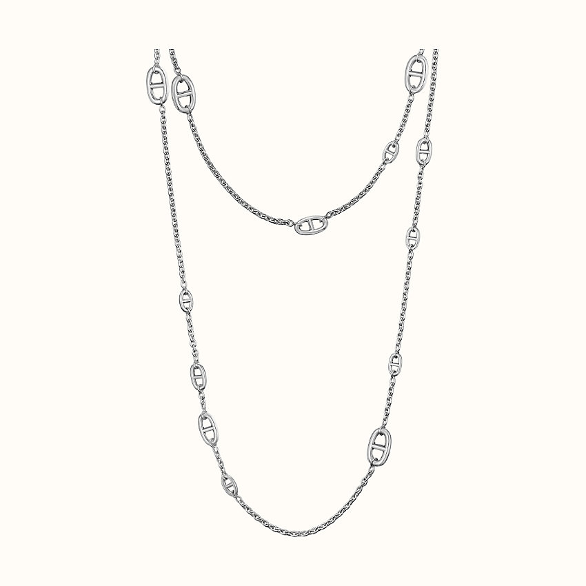 Collar Hermes Chaine d Ancre plata 80cm