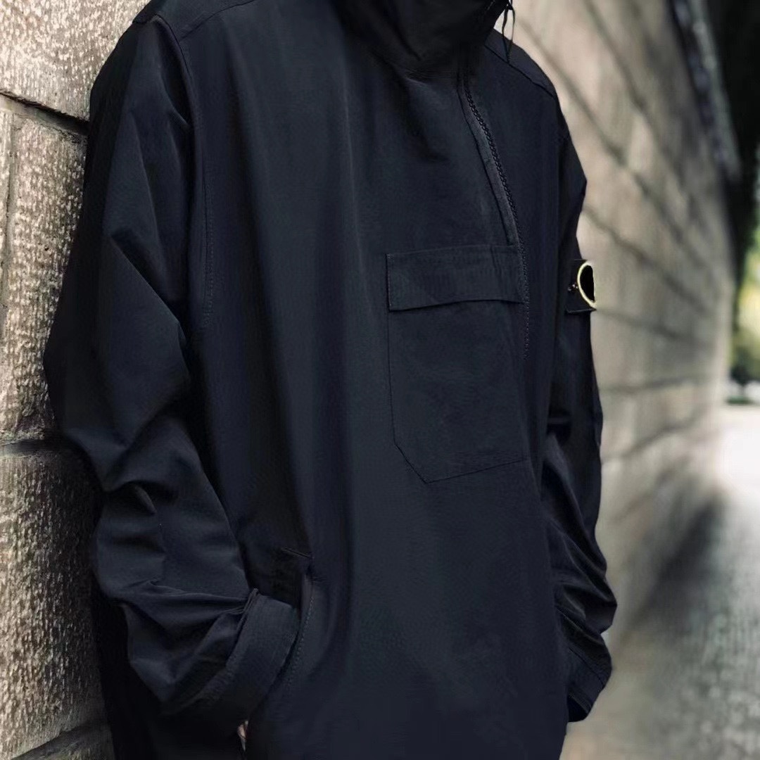 StoneIsIandStone Island oblique zipper jacket coat upper body effect