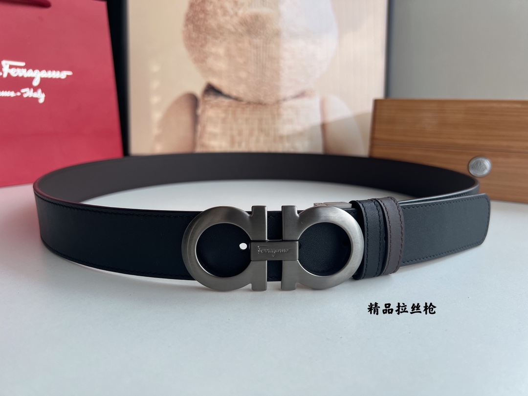 Ferragamo菲拉格慕   发财8字扣腰带3.5厘米