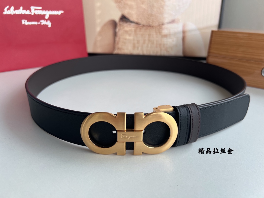 Ferragamo菲拉格慕   发财8字扣腰带3.5厘米