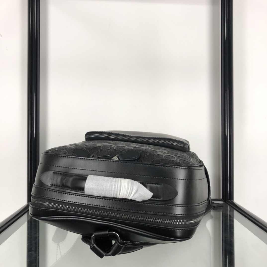 Coach coach/蔻驰男士双肩包 50719 头层牛皮立体压花浮雕男书包/背包/旅行包 双拉链