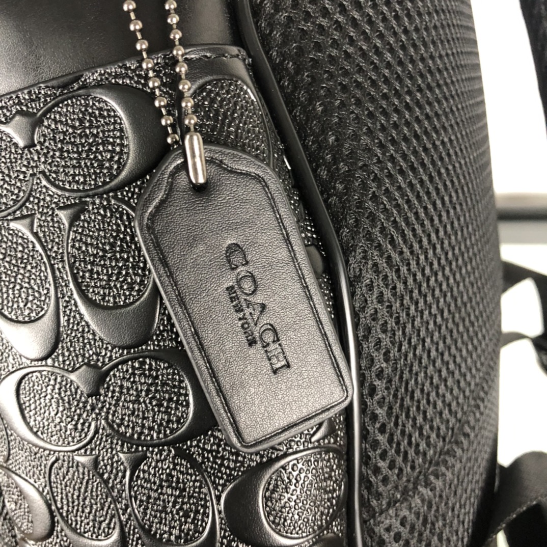 Coach coach/蔻驰男士双肩包 50719 头层牛皮立体压花浮雕男书包/背包/旅行包 双拉链