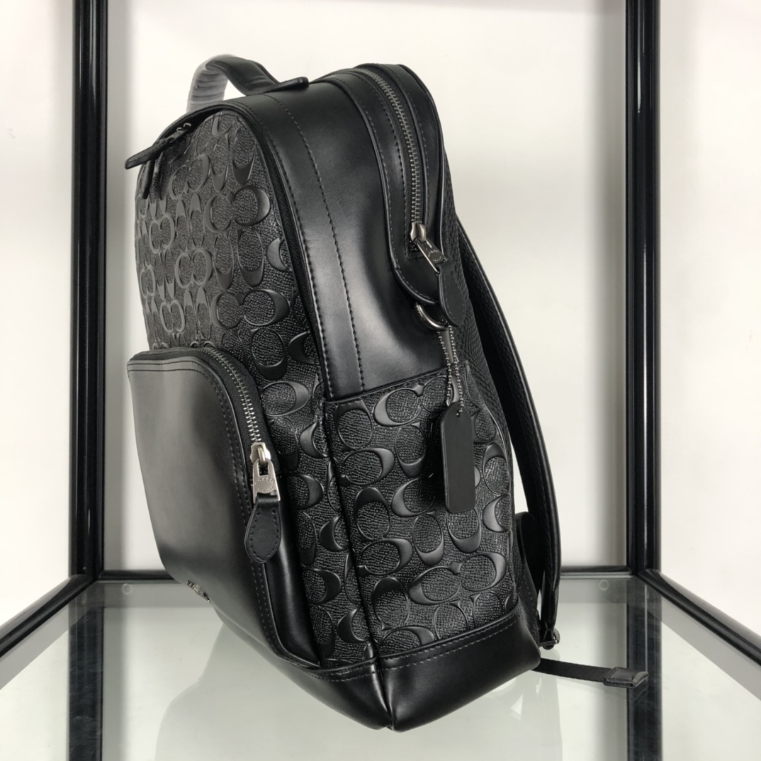 Coach coach/蔻驰男士双肩包 50719 头层牛皮立体压花浮雕男书包/背包/旅行包 双拉链