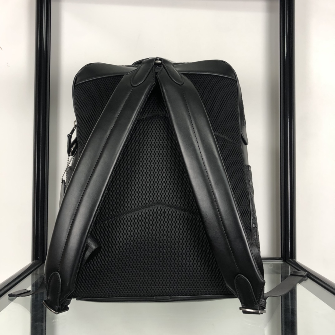 Coach coach/蔻驰男士双肩包 50719 头层牛皮立体压花浮雕男书包/背包/旅行包 双拉链