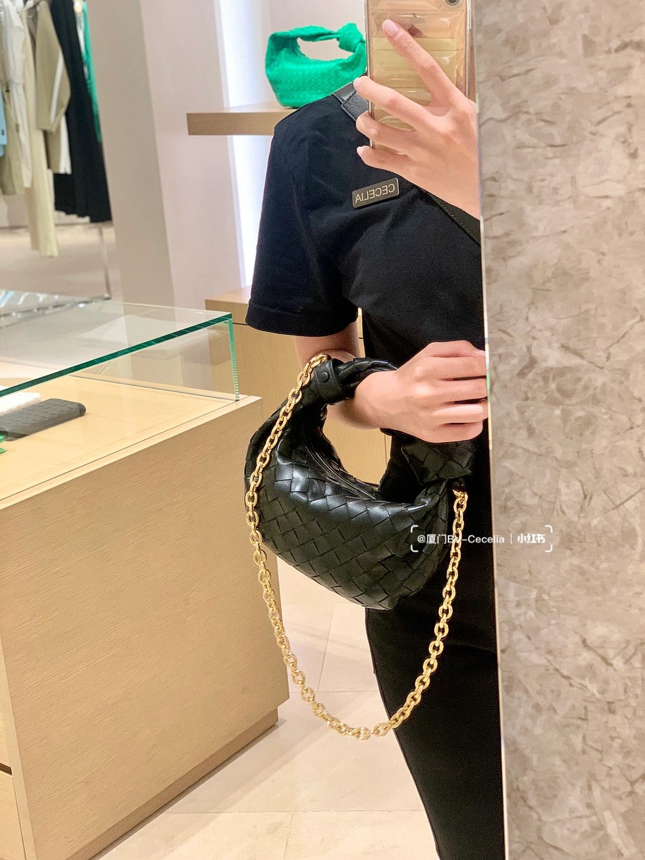 Bottega Veneta MINI CHAIN JODIE 28CM BAG 709562黑色