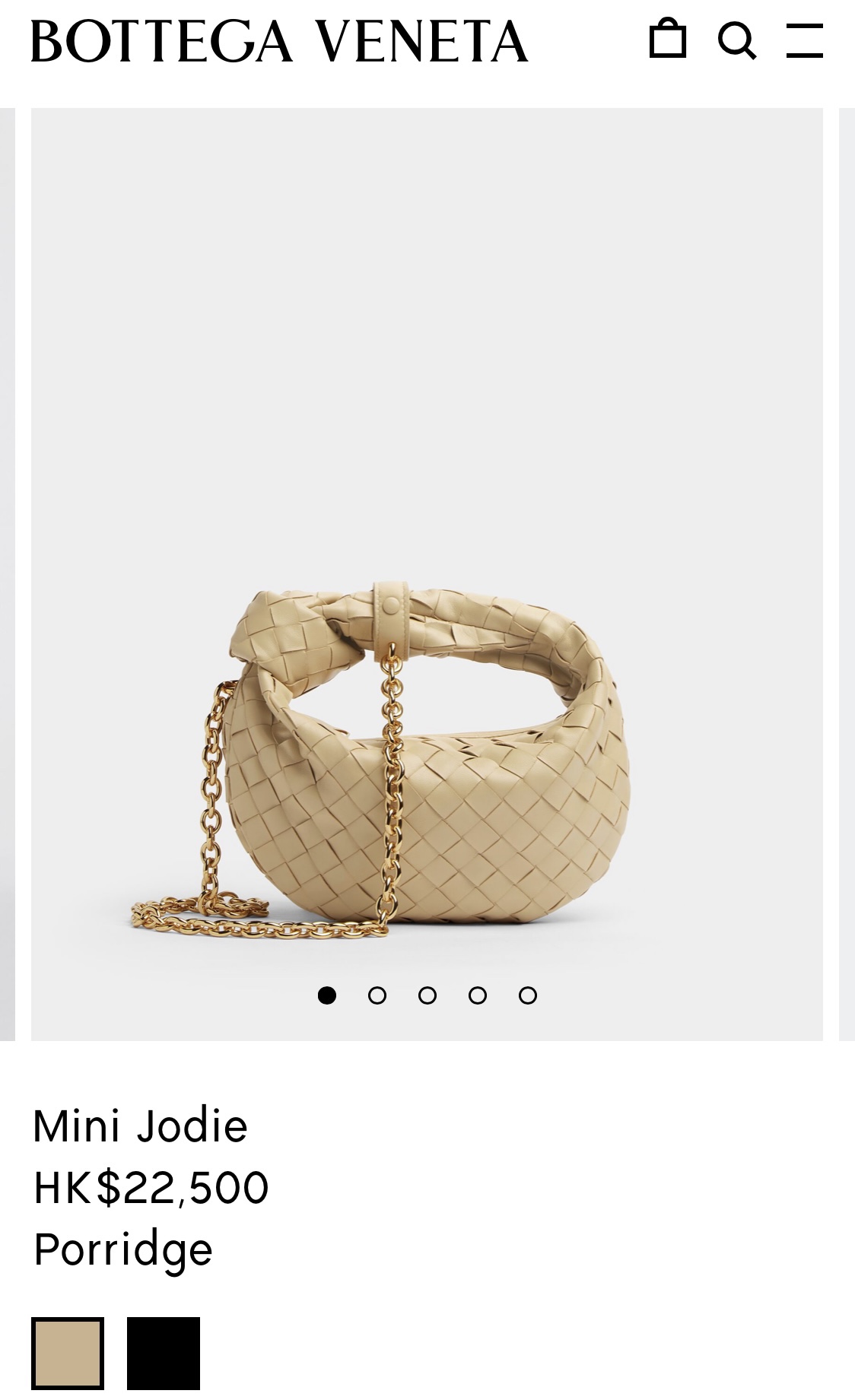 Bottega Veneta MINI CHAIN JODIE 28CM BAG 709562燕麦色