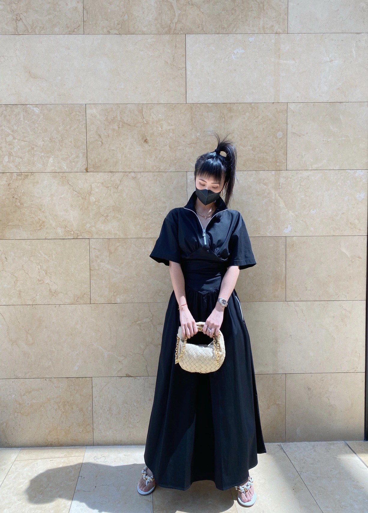 Bottega Veneta MINI CHAIN JODIE 28CM BAG 709562燕麦色