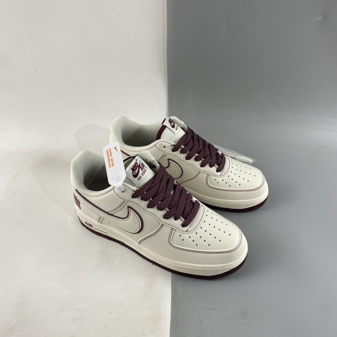 P240 Undefeated x Nike Air Force 1'07 Low 酒红色 空军一号低帮休闲板鞋 UN3699-022