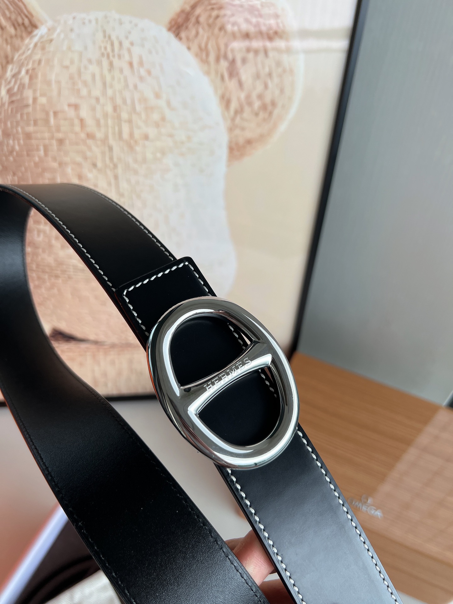 Hermès爱马仕   镂空金属扣双面用细腻牛皮腰带38mm