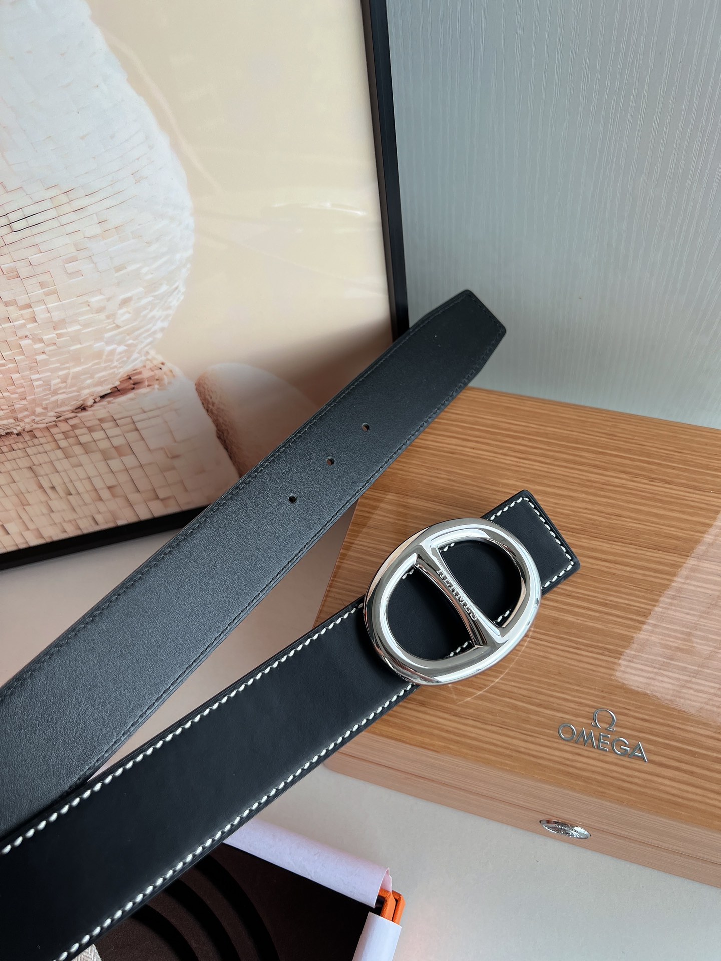 Hermès爱马仕   镂空金属扣双面用细腻牛皮腰带38mm