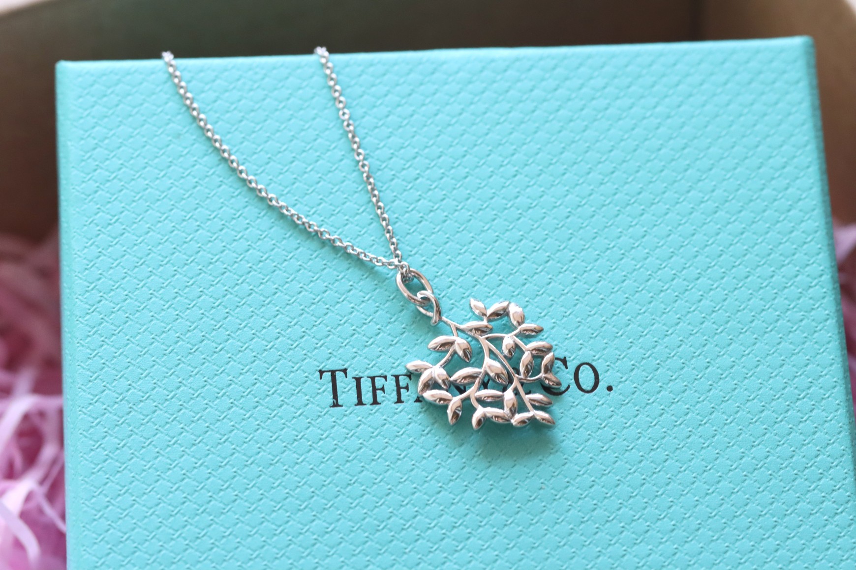 Tiffany & Co. Tiffany&Co.纯银 橄榄叶锁骨项链