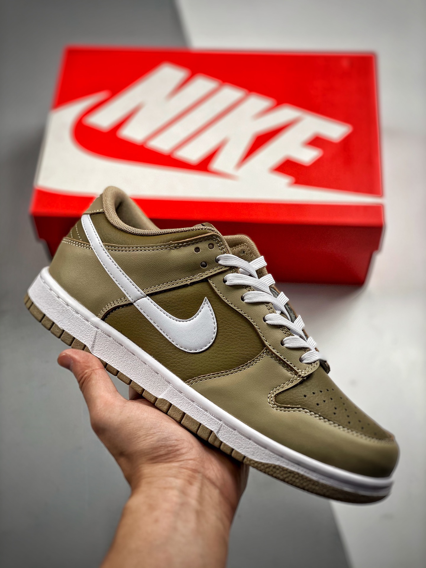 -4 Nk Dunk SB Low Marrón Caqui, fabricado por una gran fábrica original, fotos reales de estreno, materiales de primera…