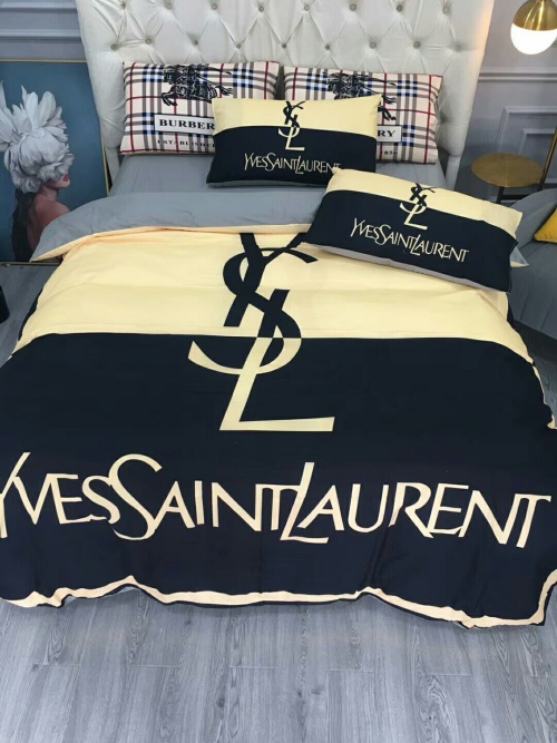 Yves Saint Laurent Cotton Bedding Set, Luxury 4 Pieces Bed Sets 1 Yves Saint Laurent Cotton Bedding Set, Luxury 4 Pieces Bed Sets