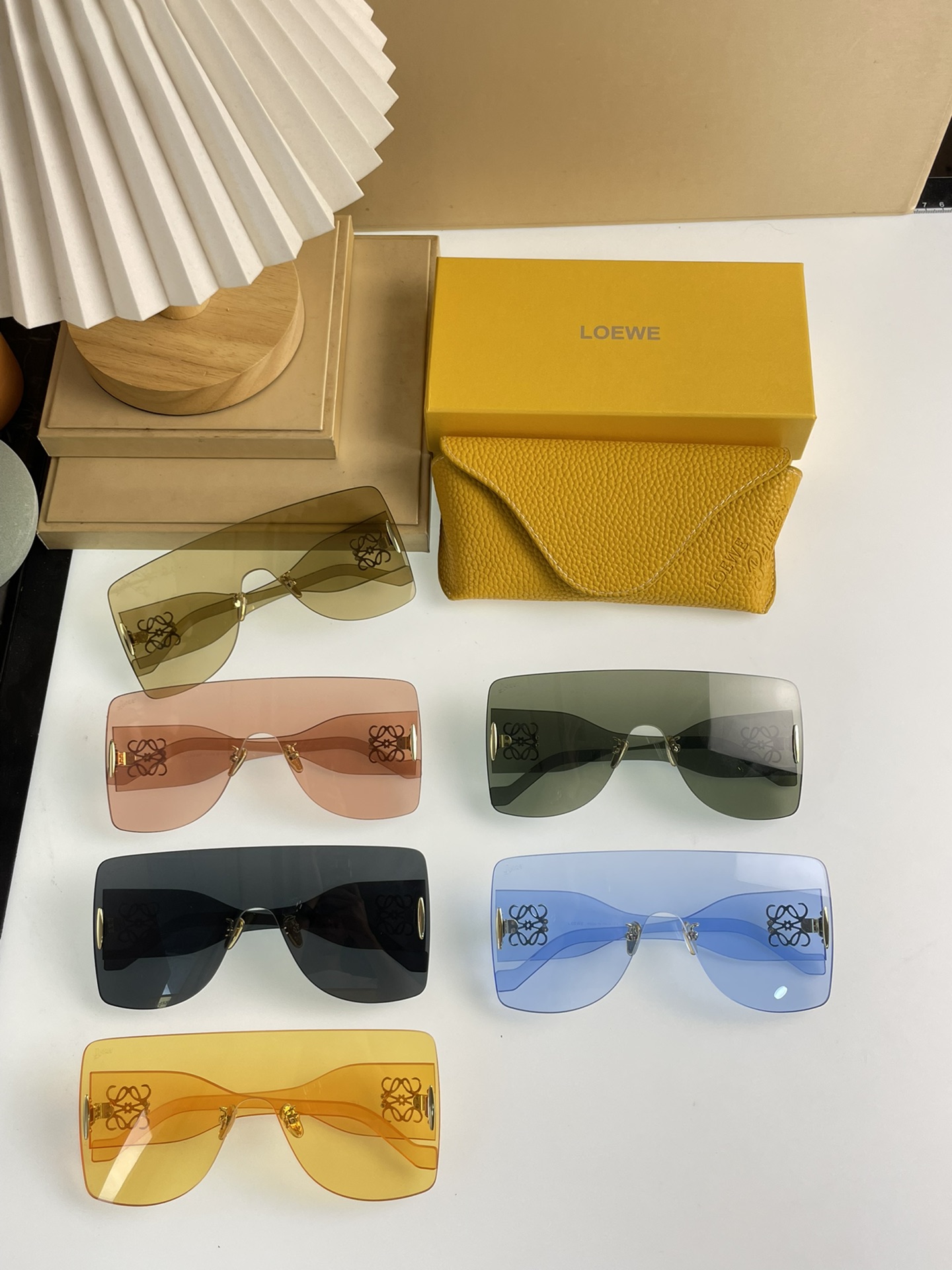 [Loewe Eyewear]New color original LOEWE Luo Yiwei rimless square mask sunglass